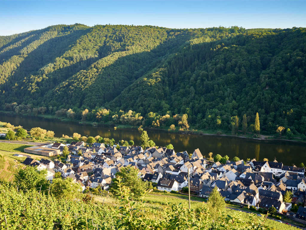 Blick auf den Ortsteil Ediger vom Weinort Ediger-Eller - Moselurlaub in Ferienhaus Am Alten Stadttor, Rathausstraße 4, 56814 Ediger-Eller